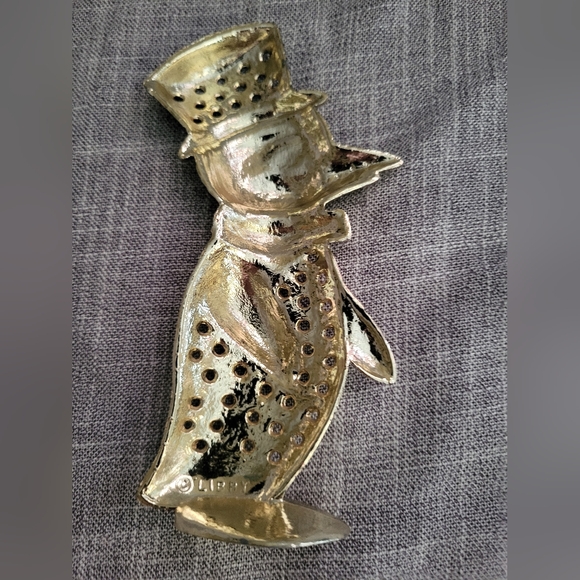 Vintage Brass Penguin Earring Holder Libby Jewelry Minder - Picture 6 of 8